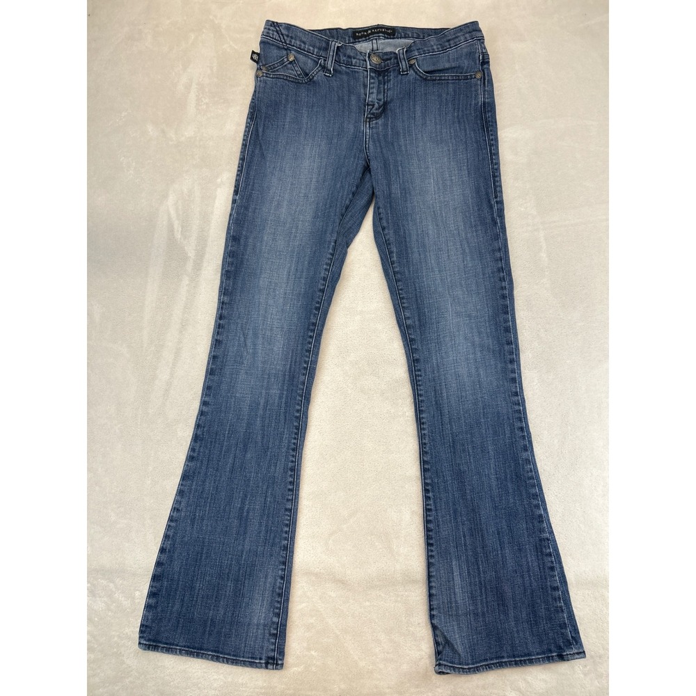 Rock & Republic Jeans Women 6 Blue Bootcut Flap Pocket Y2K Retro Classic